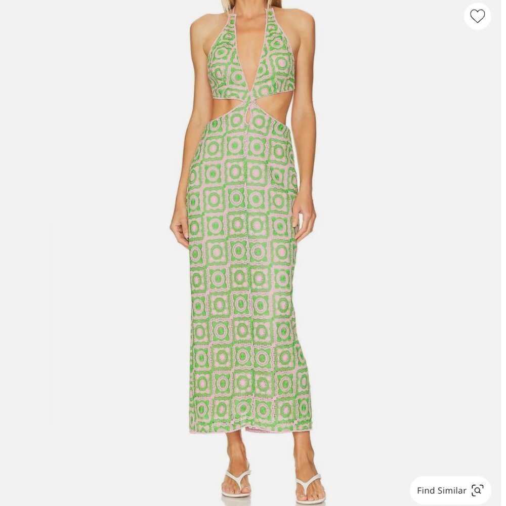 Show Me Your Mumu Muse Midi Dress Crochet NWOT